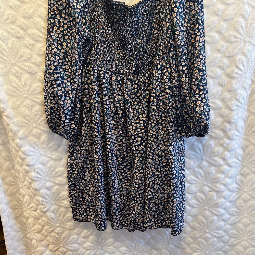 SHEIN curve size 3XL stretch top dress elastic puff sleeves floral pattern